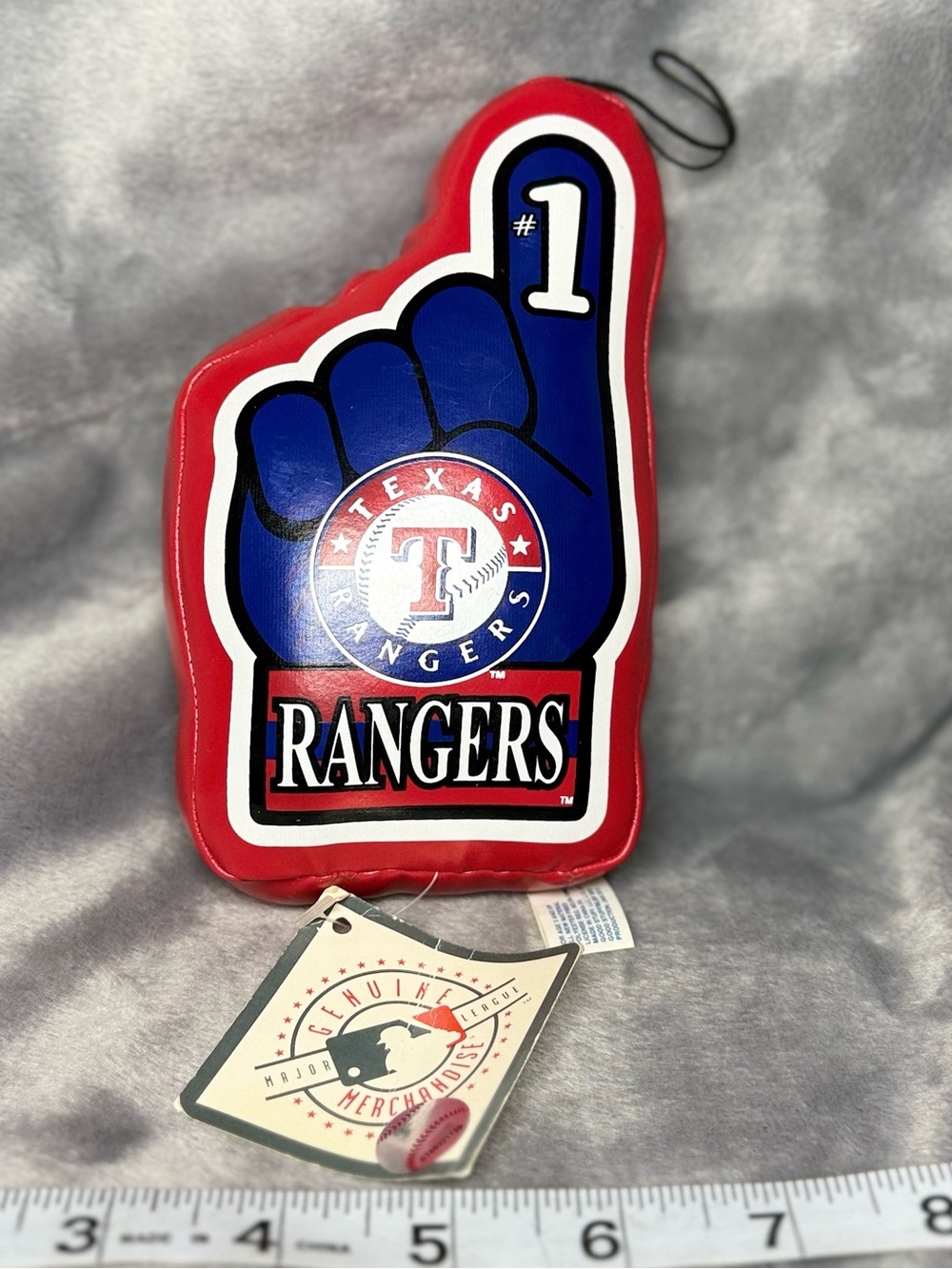 Vintage Texas Rangers MLB #1 Fan Puffy Plush Novelty Hand Collectible NWT